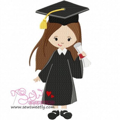 Graduation Girl-2 Embroidery Design Pattern-1