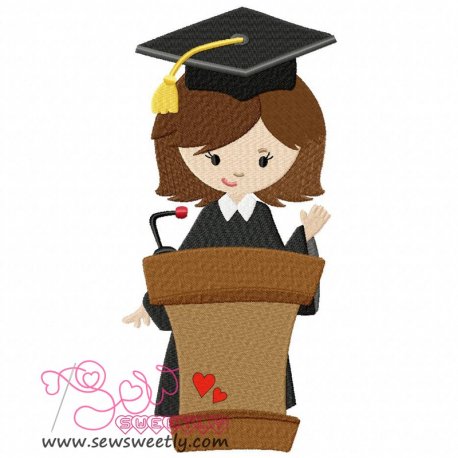 Graduation Girl-3 Embroidery Design- 1