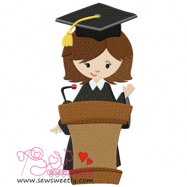 Graduation Girl-3 Embroidery Design Pattern-1