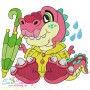 Rainy Baby Dinosaurs Embroidery Design Bundle-6