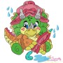 Rainy Baby Dinosaurs Embroidery Design Bundle-8