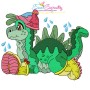 Rainy Baby Dinosaurs Embroidery Design Bundle-4
