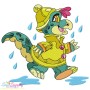 Rainy Baby Dinosaurs Embroidery Design Bundle-7