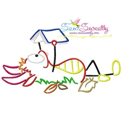 Reading in Fall Monster-10 Embroidery Design Pattern-1