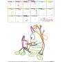 Reading in Fall Monster-8 Embroidery Design Pattern-3