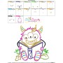 Reading in Fall Monster-7 Embroidery Design Pattern-3