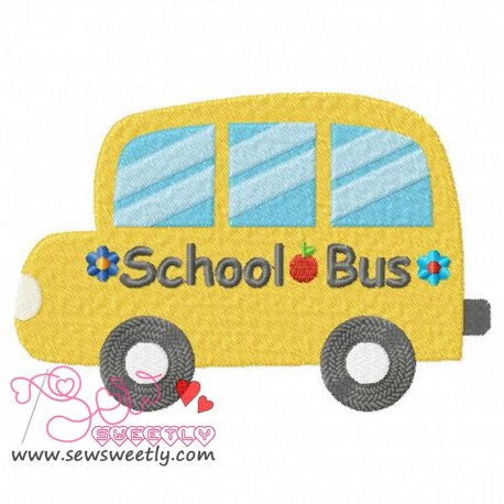 School Bus Embroidery Design Pattern-1