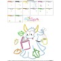 Reading in Fall Monster-5 Embroidery Design Pattern-3