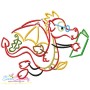 Reading in Fall Monster-1 Embroidery Design Pattern-1
