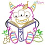 Reading in Fall Monsters Embroidery Design Bundle-6