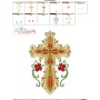 Floral Cross-9 Machine Embroidery Design Pattern-3