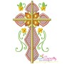 Floral Cross-8 Machine Embroidery Design Pattern-1
