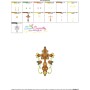Floral Cross-7 Machine Embroidery Design Pattern-3