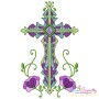 Floral Cross-3 Machine Embroidery Design Pattern-1