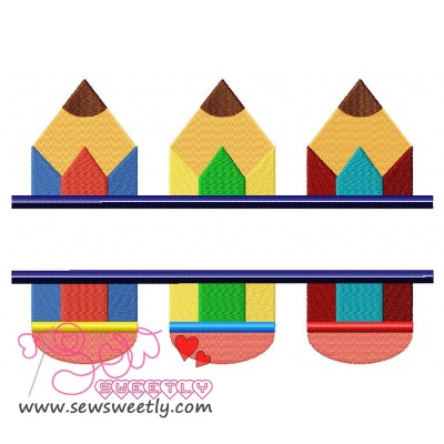 Split Pencils Embroidery Design Pattern-1