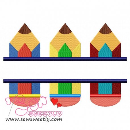 Split Pencils Embroidery Design- 1