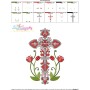 Floral Cross-1 Machine Embroidery Design Pattern-3