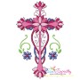 Floral Crosses Machine Embroidery Design Bundle-2