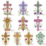 Floral Crosses Machine Embroidery Design Bundle-1