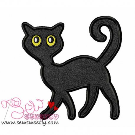 Black Cat Applique Design- 1
