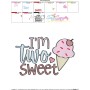 I'm Two Sweet Sketch 2nd Birthday Embroidery Design Pattern-3
