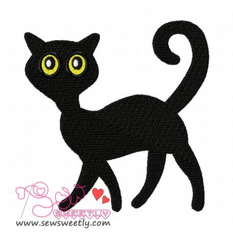 Black Cat Embroidery Design Pattern-1