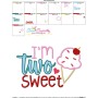 I'm Two Sweet 2nd Birthday Applique Design Pattern-3