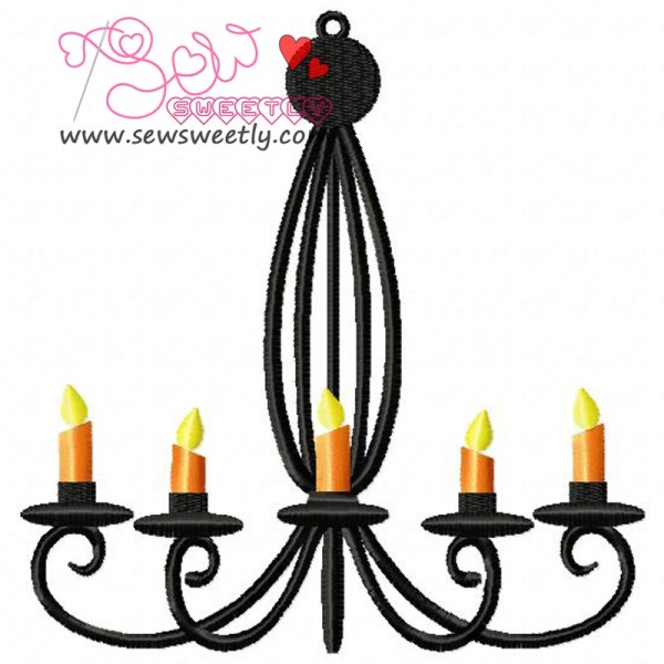 Halloween Chandelier Embroidery Design Pattern-1