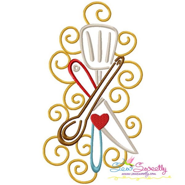 Swirly Kitchen-10 Machine Embroidery Design Pattern-1