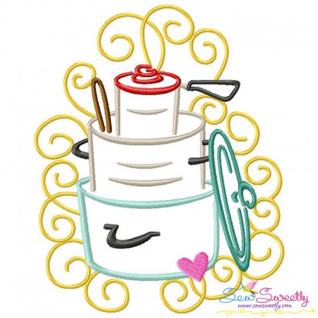 Swirly Kitchen-8 Machine Embroidery Design Pattern