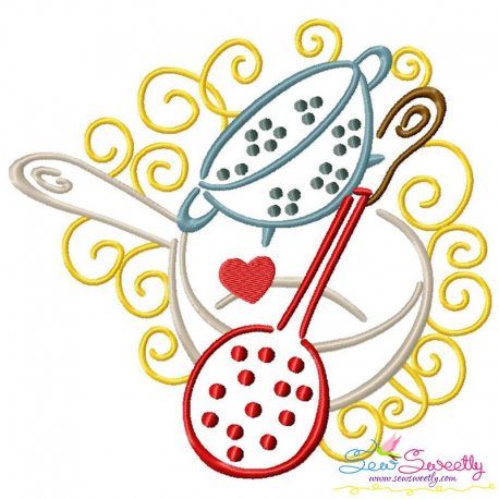 Swirly Kitchen-6 Machine Embroidery Design Pattern