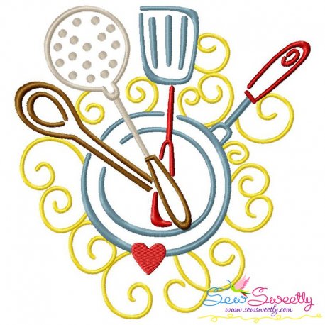 Swirly Kitchen-4 Machine Embroidery Design Pattern