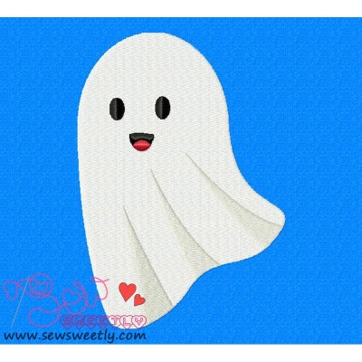 Cute Ghost Embroidery Design Pattern-1