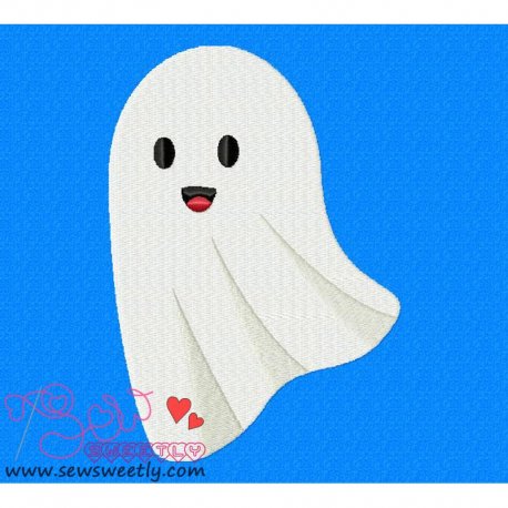 Cute Ghost Embroidery Design- 1