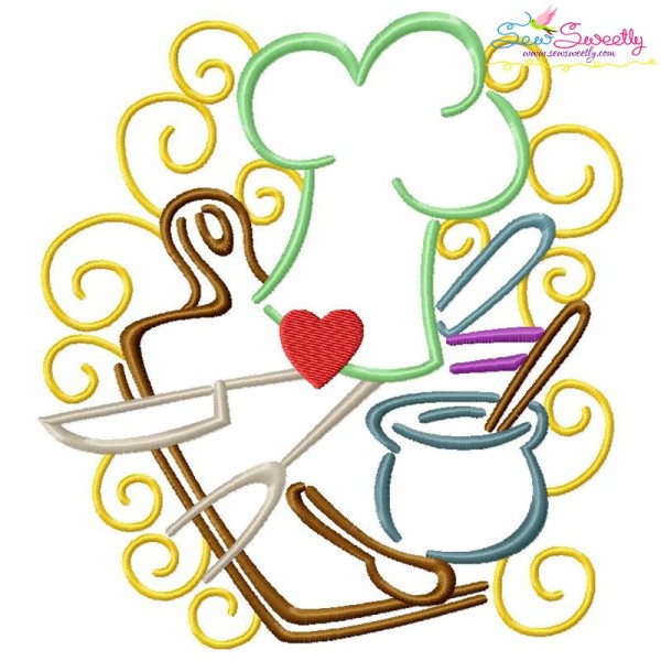 Swirly Kitchen-3 Machine Embroidery Design Pattern-1