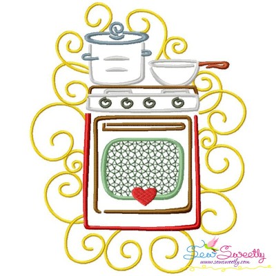 Swirly Kitchen-2 Machine Embroidery Design Pattern-1