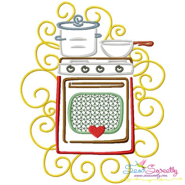 Swirly Kitchen-2 Machine Embroidery Design Pattern-1