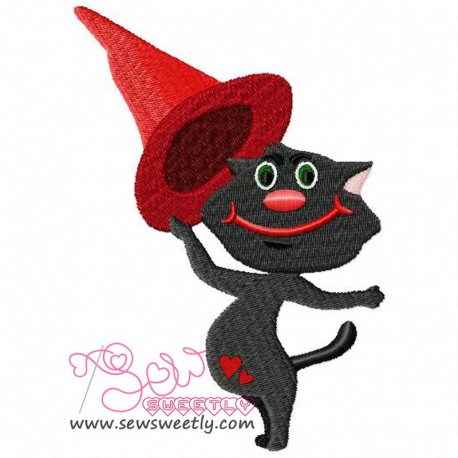 Halloween Cat Embroidery Design- 1