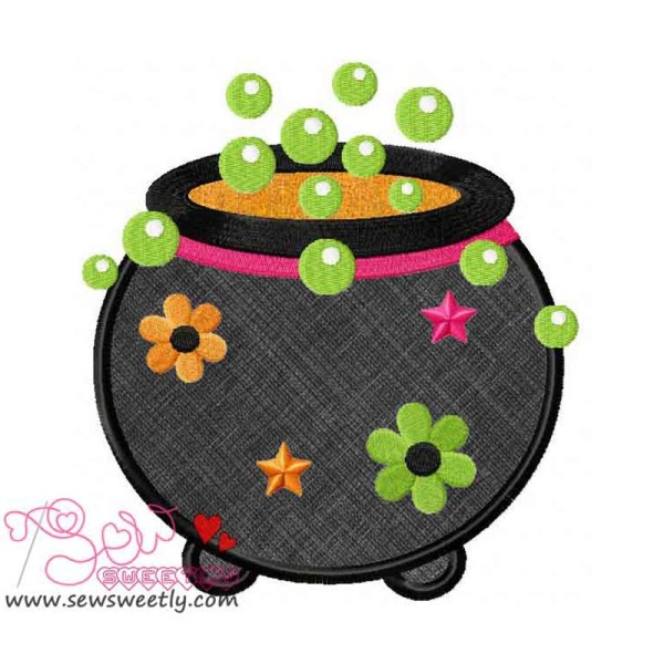 Halloween Cauldron Applique Design Pattern-1