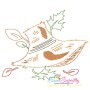 Fall Hat Bean/Vintage Stitch Machine Embroidery Design Pattern-1