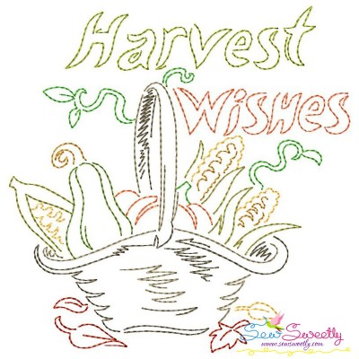 Harvest Wishes Bean/Vintage Stitch Machine Embroidery Design Pattern-1