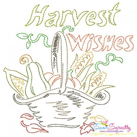 Harvest Wishes Bean/Vintage Stitch Machine Embroidery Design Pattern