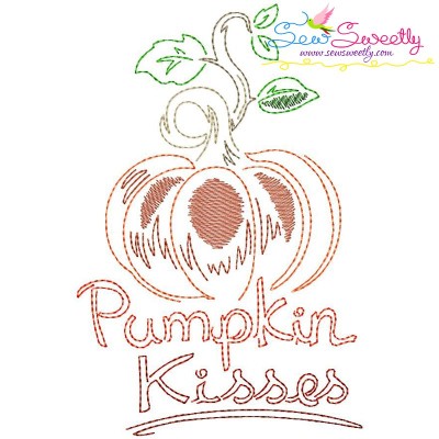 Pumpkin Kisses Bean/Vintage Stitch Machine Embroidery Design