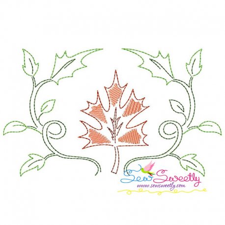 Fall Leaves-2 Bean/Vintage Stitch Machine Embroidery Design Pattern-1