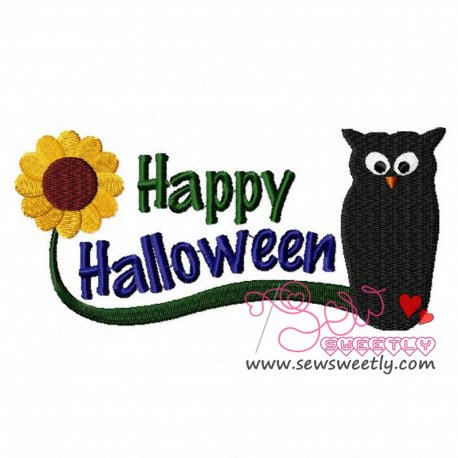 Halloween Owl Embroidery Design- 1