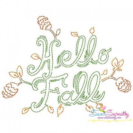 Hello Fall Vintage Stitch Machine Embroidery Design Pattern