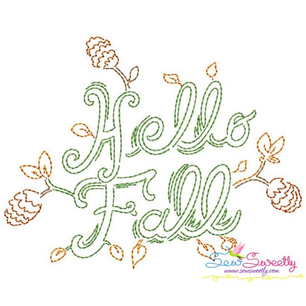 Hello Fall Vintage Stitch Machine Embroidery Design Pattern-1