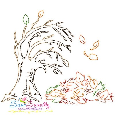 Falling Leaves Bean/Vintage Stitch Embroidery Design Pattern-1