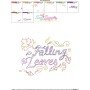 Falling Leaves Vintage Stitch Lettering Embroidery Design Pattern-3