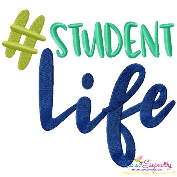 Student Life Machine Embroidery Design Pattern-1